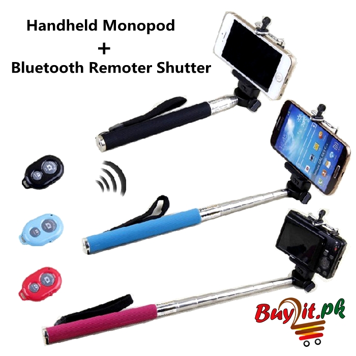 Selfie Stick With Bluetooth Shutter Remote Controller in Pakistan